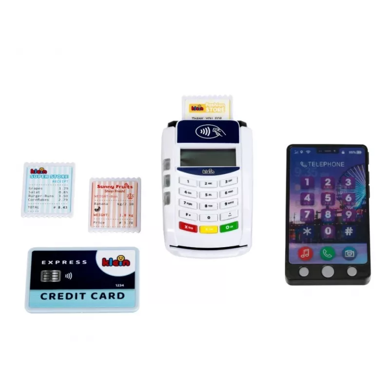 Play payment terminal toy KLEIN 172740 with smartphone accessory for role play sets