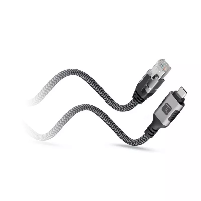 Techly ICOC U3C-RJ45-010 networking cable Silver, Black 1 m Cat6 F/UTP (FTP)