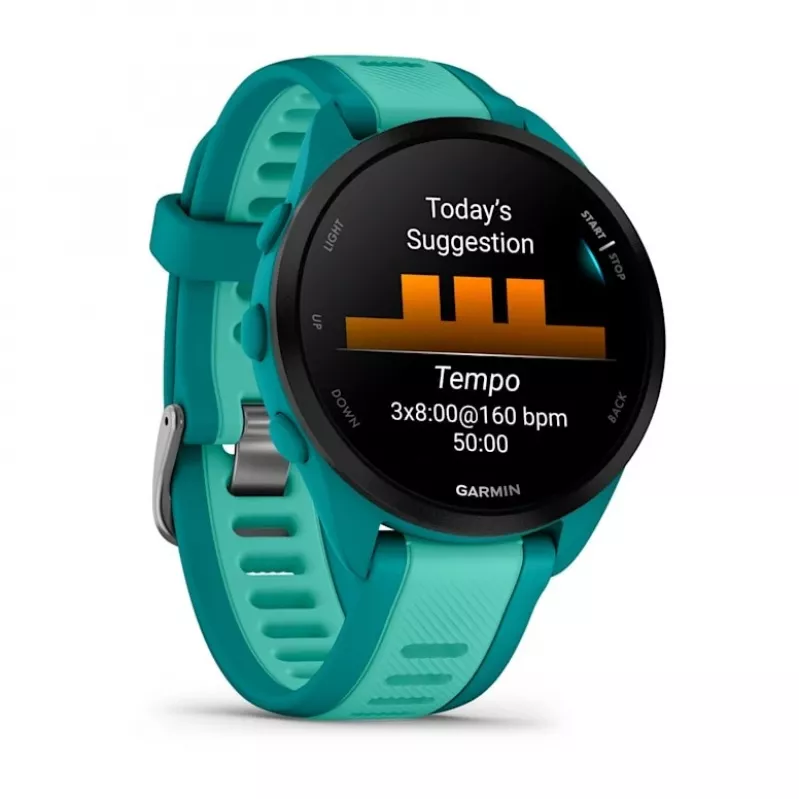 Smartwatch GARMIN Forerunner 165 Music — 43 mm polymer case, 1.2 inch AMOLED, 4 GB, GPS/GLONASS/Galileo, 5 ATM