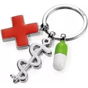 Key ring TROIKA GET WELL Multicolour Silver Metal 60mm