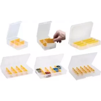 Storage assortment box allit EuroPlus Basic transparent high-impact 37/7-20