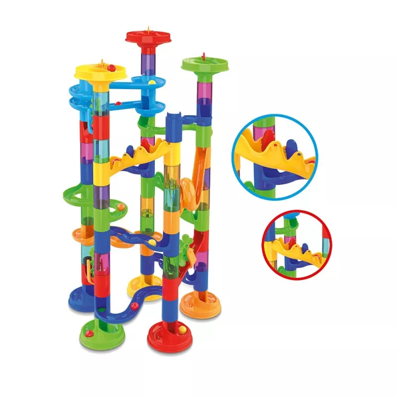 Ball track construction set Ascato model 117607 — 78 pieces, modular marble run