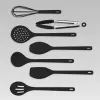 Kitchen utensil set Maestro MR-1542 — 8-piece silicone countertop tools, black, hangable with storage rack