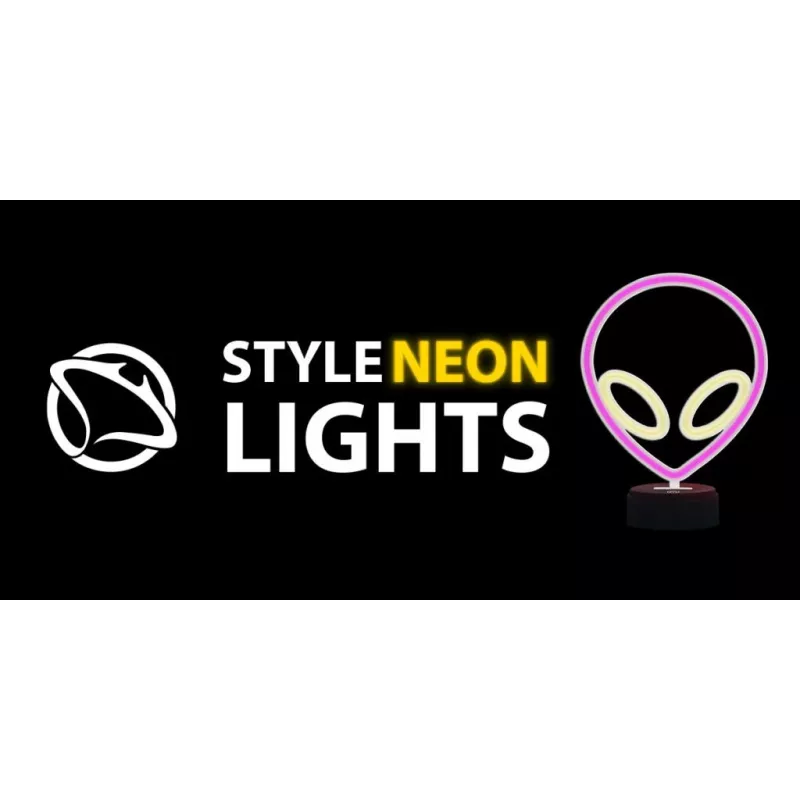 Table lamp MANTA SNL86PK Style Neon Lights UFO Pink – decorative neon-style pink lamp