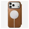 Mobile phone folio Nomad Modern Leather Folio cover for iPhone 17 Pro Max — Tan, fits up to 17.5 cm (6.9 inch) screen, 4 card pockets