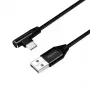 LogiLink - USB Cable - USB-C (M) angled to USB (M) straight - USB 2.0 - 5 V - 3 A - 1 m - Black