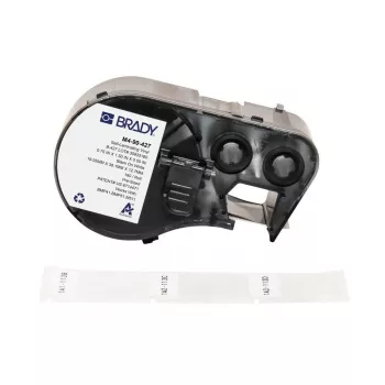 Brady, M4-90-427, selbstlaminierendes Vinyl, White/Transparent, 19.05 x 12.70(38.10) mm, permanent, for Cable Diameter of 4.00 - 8.10 mm (180 E.) (170745)