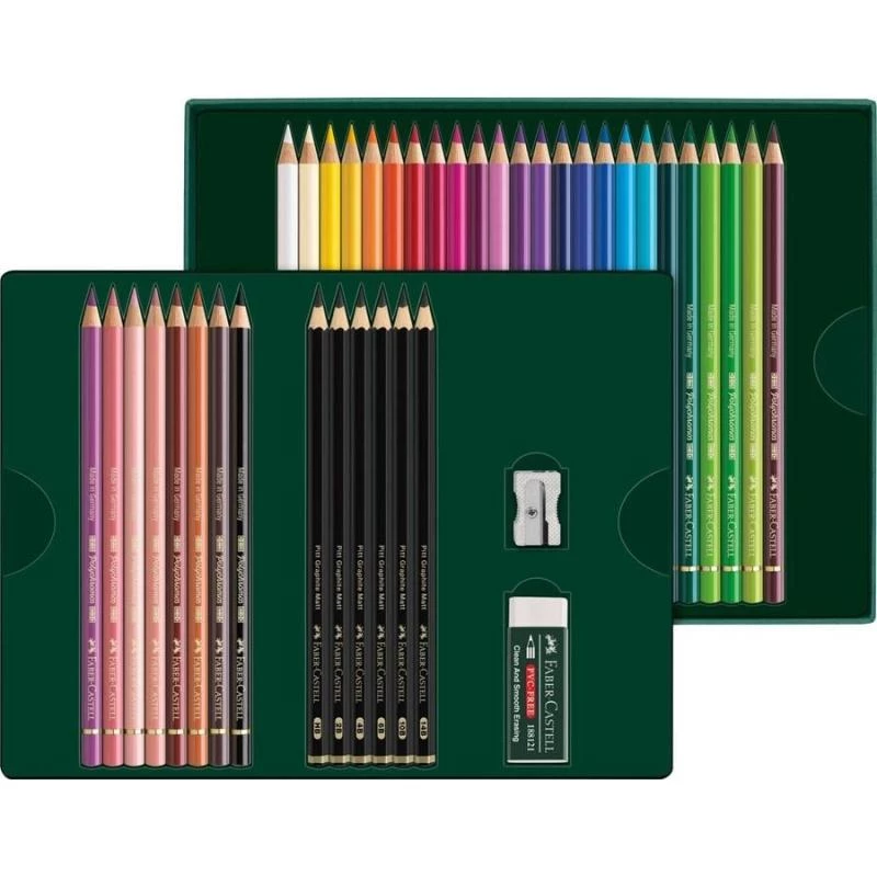 Oil-based pencil Faber-Castell Polychromos & Pitt Graphite Matt Set 38 pc Multicolour