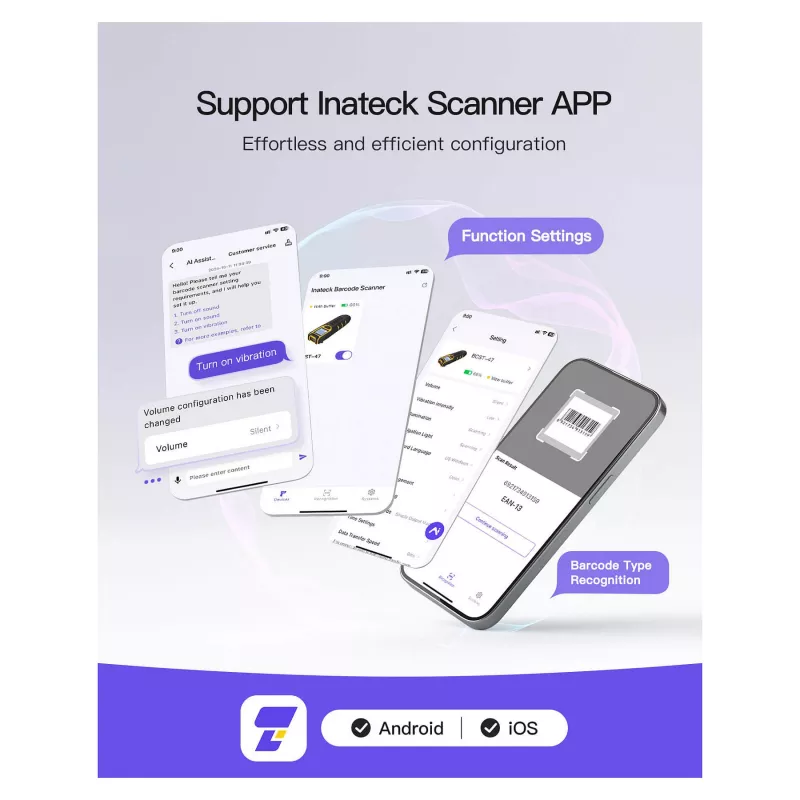 inateck Barcodescanner 47 black [BCST-47_black]
