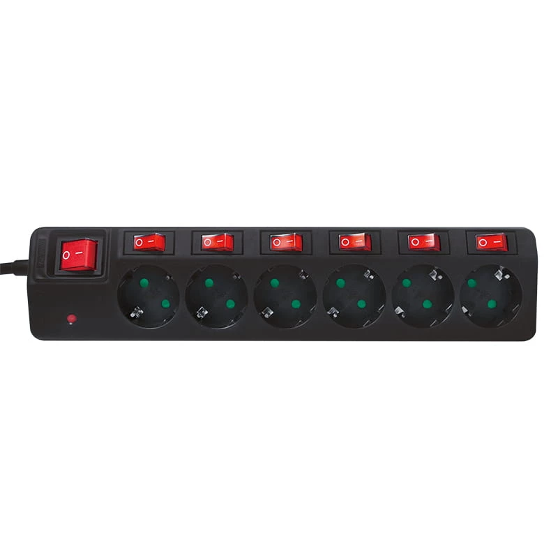 Power Extension LogiLink LPS233 1.5m 6 AC Outlets Indoor Black