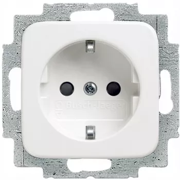BUSCH JAEGER 2CKA002011A1888 - Type F - 2P+E - White - IP20 - 250 V - 16 A