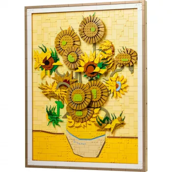 Wall mosaic set LEGO Art Vincent van Gogh Sunflowers 3D mosaic wall art set 2615 pieces 540×410×50 mm