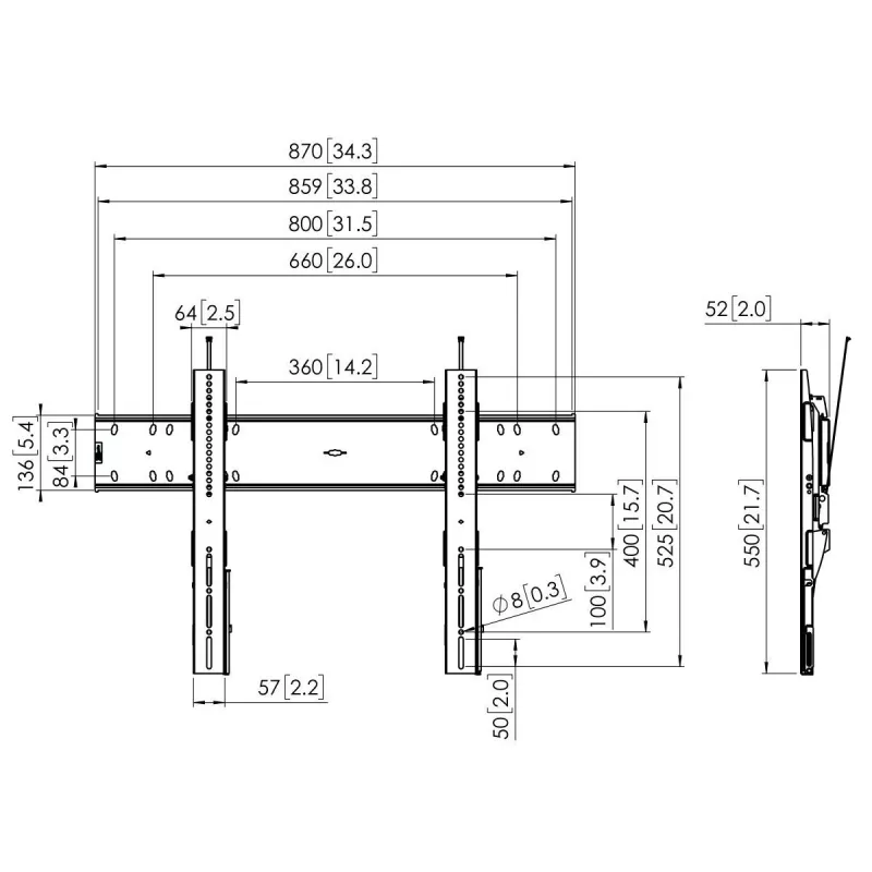 Wall mount Vogels PFW 6810 Hold 55-80 inch Maximum weight 75 kg Black