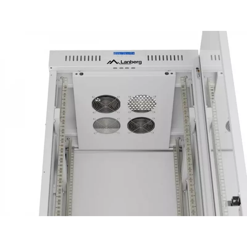 19 inch 42U LANBERG Standing Rack Cabinet 600×600 mm Gray with Glass Door and LCD (Flat Pack)