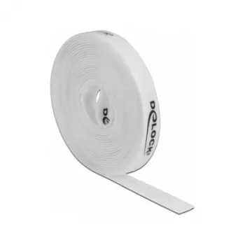 Mounting tape DeLOCK Velcro tape on roll L 5 m x W 15 mm white