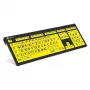 Keyboard Logickeyboard XL Print NERO Office USB QWERTZ German Black Yellow