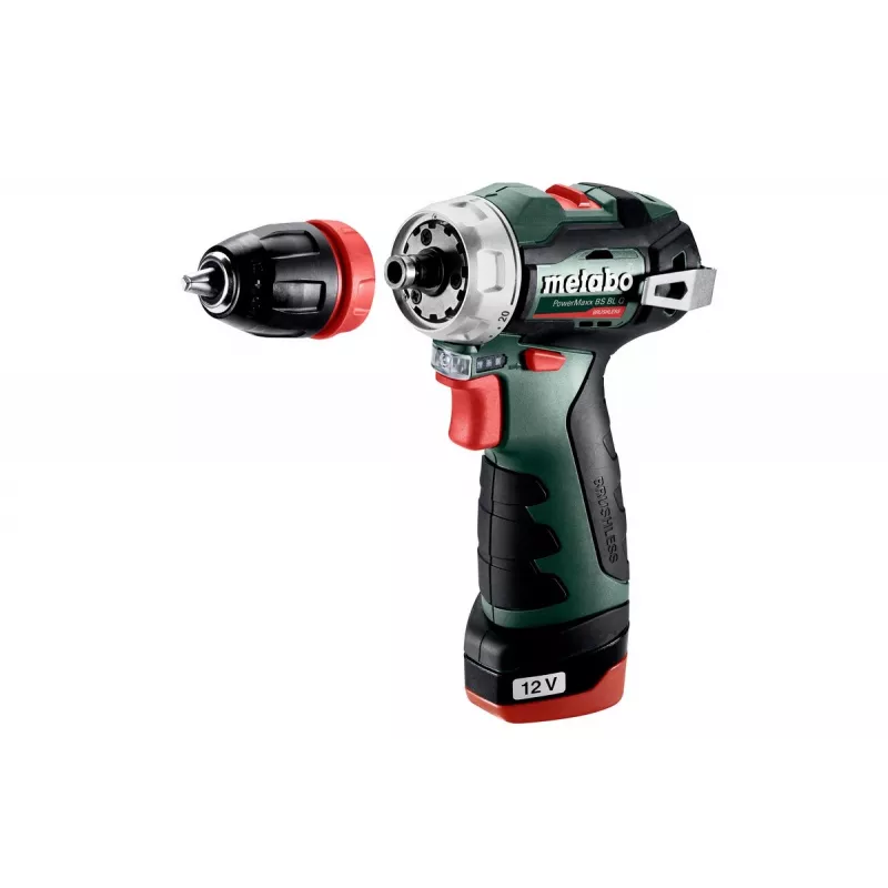 Pistol Grip Drill Metabo PowerMaxx BS BL Q, 12V, 2Ah, 1500 RPM, 900g