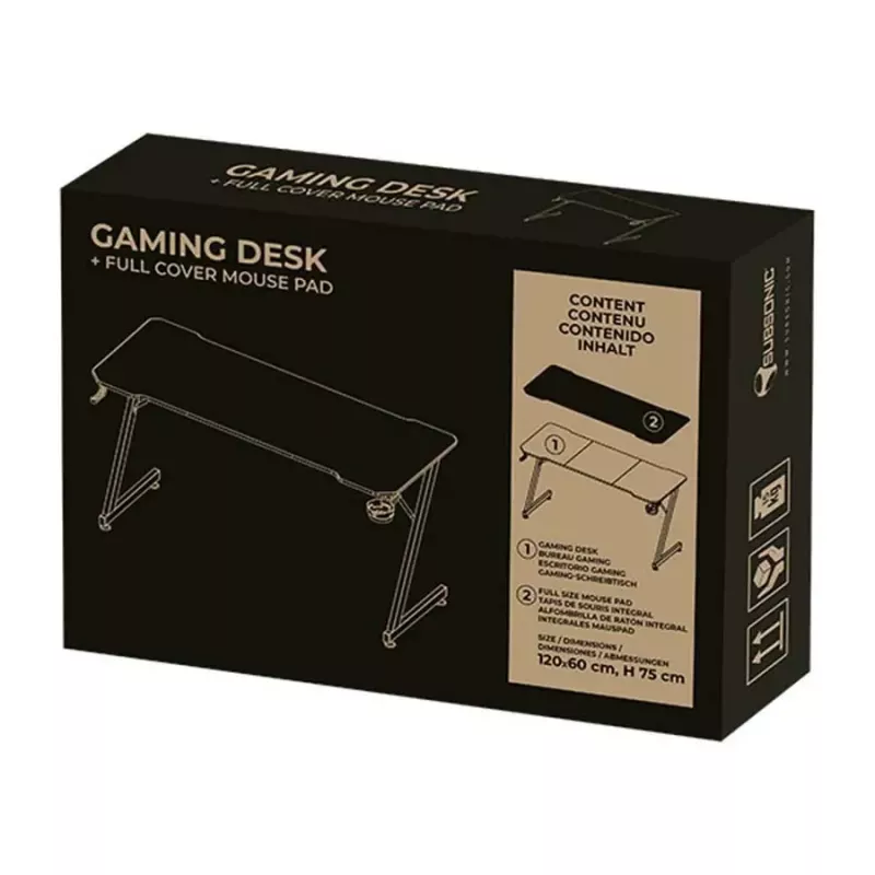 Computer desk Subsonic SA5706 Black Straight PVC 120x60 cm
