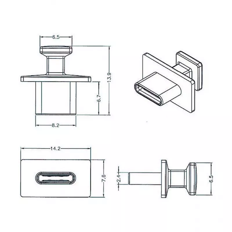 Socket safety cover USB Type-C DeLOCK 64015