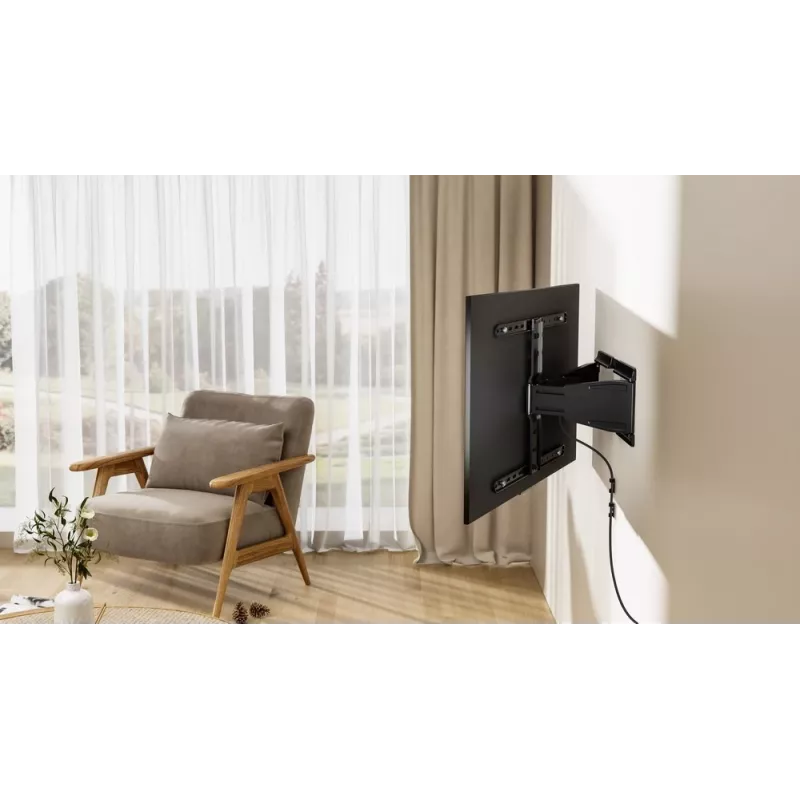 Full-motion TV wall mount GEMBIRD WM-90ST-02 for 43–90 inch screens, articulating bracket, VESA 100x200–600x400, 50 kg capacity
