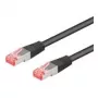 Wentronic Goobay CAT 6a Patch Cable, S/FTP (PiMF), Black, 7.5 m - LSZH Halogen-Free, Copper (93853)