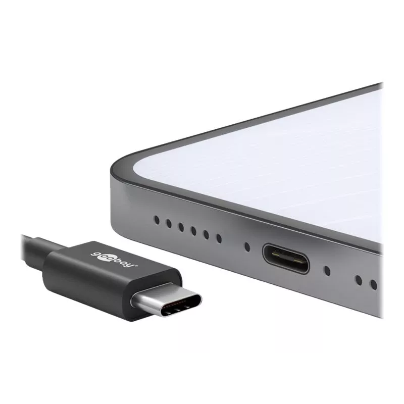 Wentronic goobay - USB Cable - USB-C (M) to USB-C (M) - USB2.0 3 A - 0,5m - Black (66316)