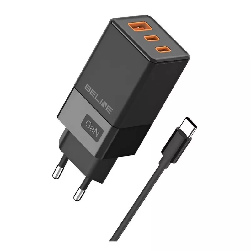Beline ad. Siec. 2x USB-c 1x USB 65W Cable USB-c Black/black Pd 3.0
