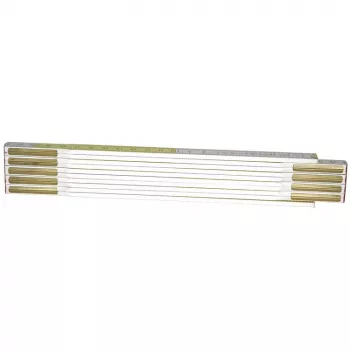 Folding ruler STANLEY 0-35-458, wooden, 2 m, 17 mm width, white/yellow