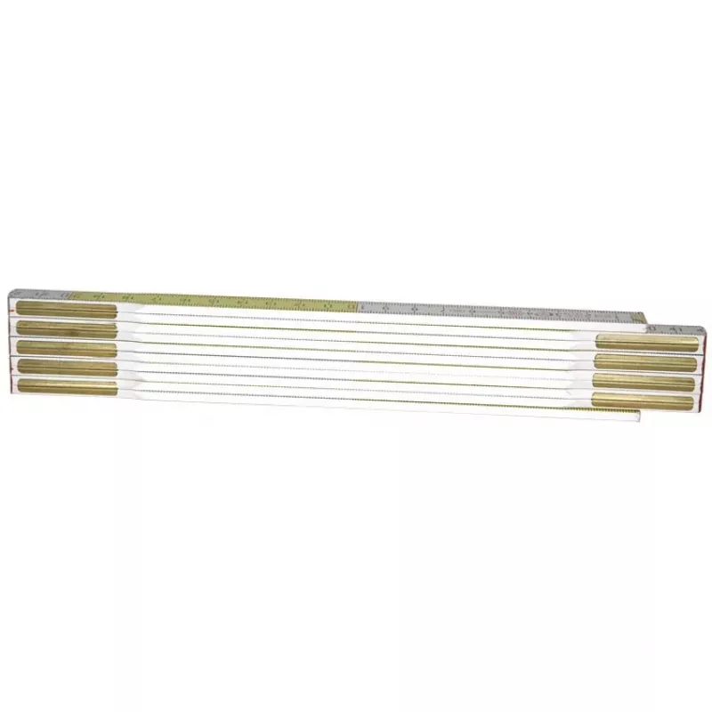 Folding ruler STANLEY 0-35-458, wooden, 2 m, 17 mm width, white/yellow