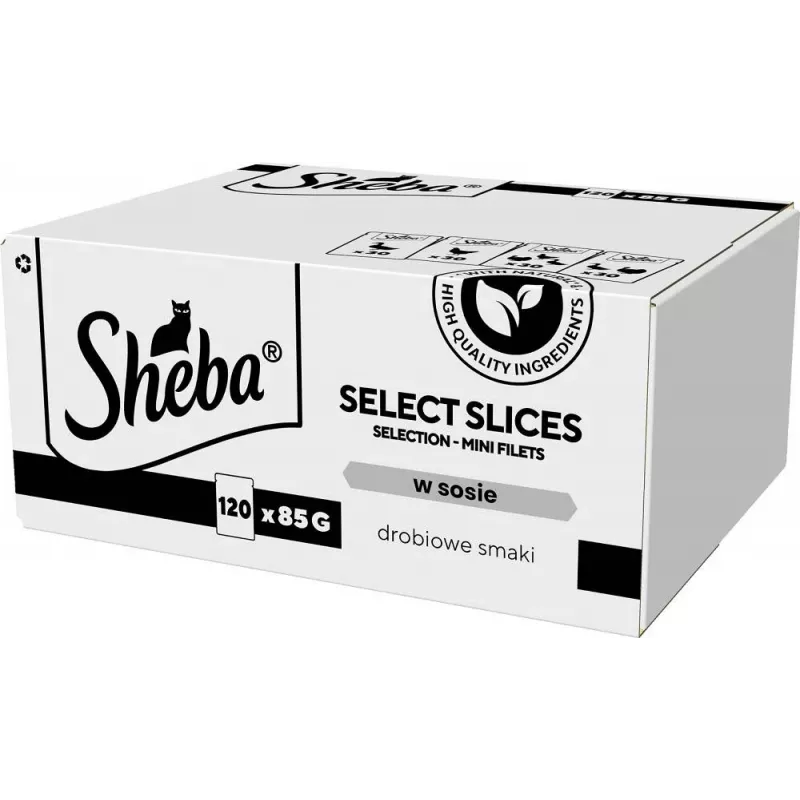 Sheba Select Slices Poultry Flavours in Sauce Wet Cat Food, 120 x 85 g