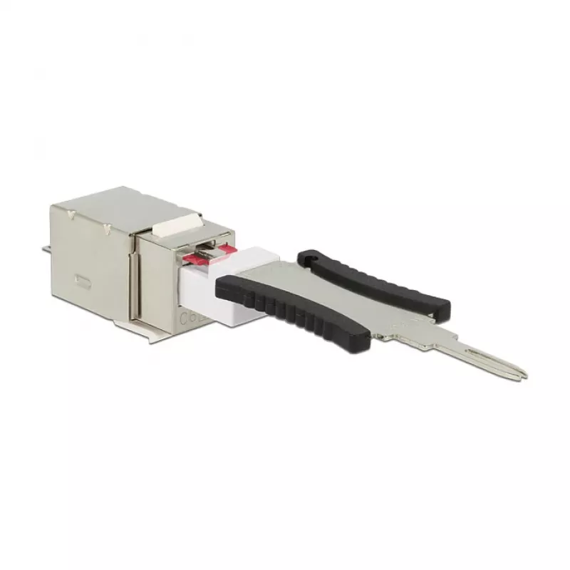Keystone module DELOCK 86404 — RJ-45 silver, 38.5×22.3×17.3 mm