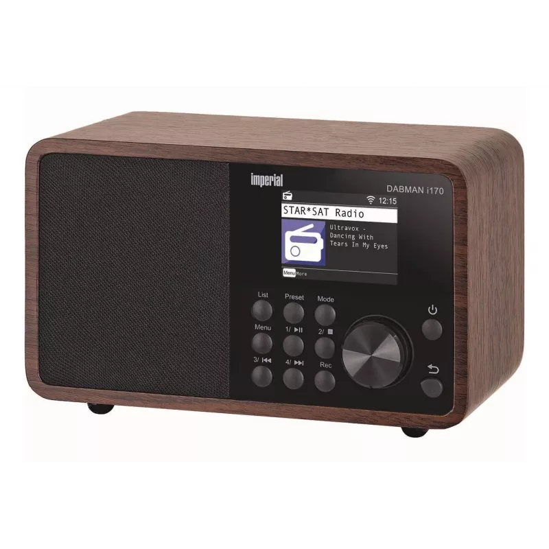 Portable DAB+ Radio Imperial DABMAN i170 — FM/DAB+ tuner, 10 W RMS, 2.4 inch display, 3.5 mm, USB-A, black/wood