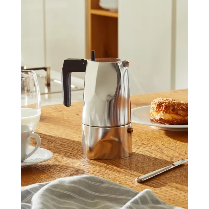 Alessi MT18/3 Espresso Machine Ossidiana, Stainless Steel, Alu, 3.5 x 18.5 x 40.5 cm