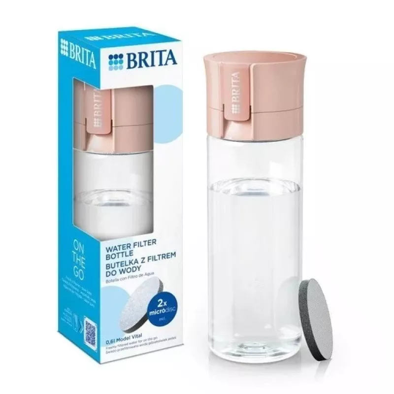 Filtering Bottle BRITA Vital Peach 600 ml with BRITA MicroDisc filters (5 discs)