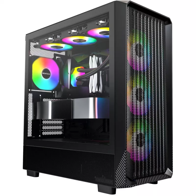 PC Case Montech X5 Midi Tower Black ATX 3x140mm Fans
