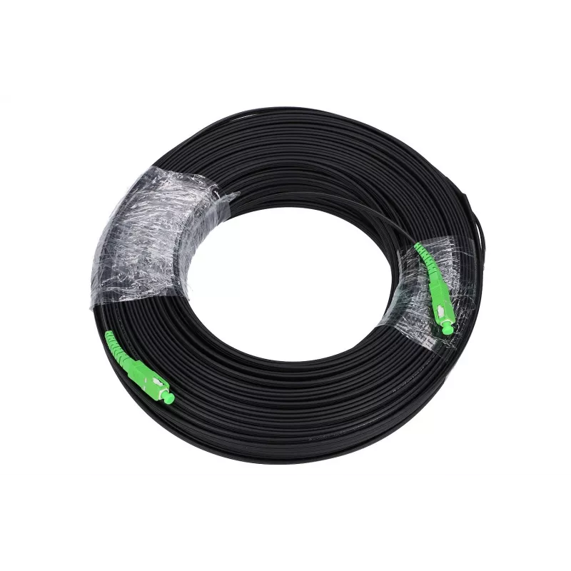 Extralink SC/APC-SC/APC Flat Patchcord drop single mode Simplex G.657A2 150m