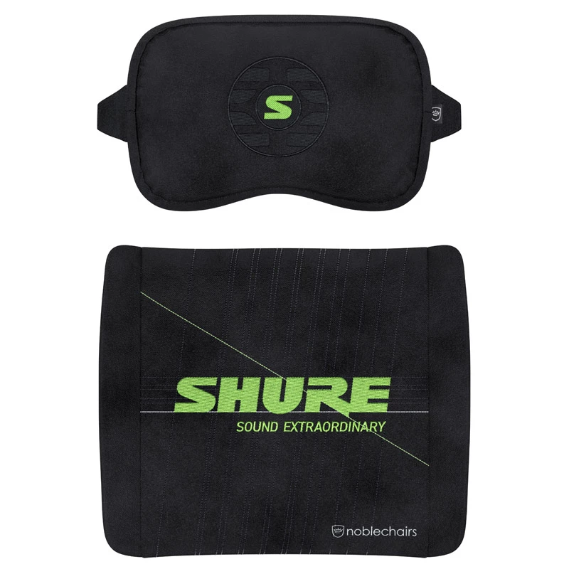 Memory foam cushion set noblechairs Shure Edition GAGC-343 — lumbar and headrest cushions
