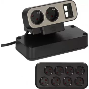 Power Extension Brennenstuhl 1153580100 2m 10 AC Outlets Indoor Black Silver