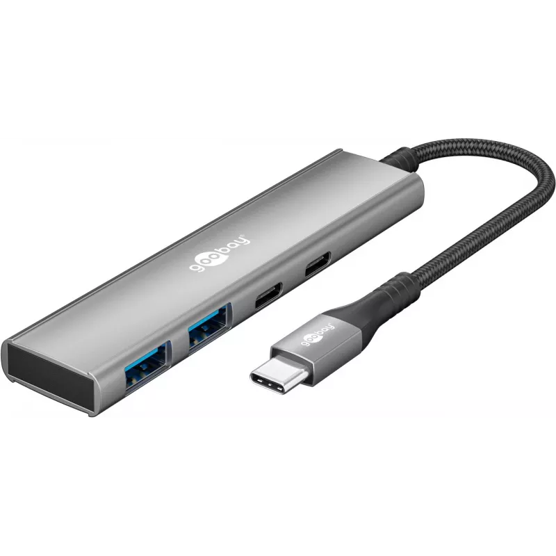 Goobay Slim 4-Port USB-Hub USB-C auf/USB-A 5 Gbit/s - -Plug USB 3.2> (76563)