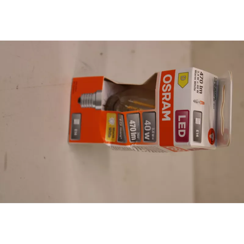 LED bulb Ledvance Parathom Classic Filament 3.4W E14 2700K — Warm White (non-dimmable) — damaged packaging