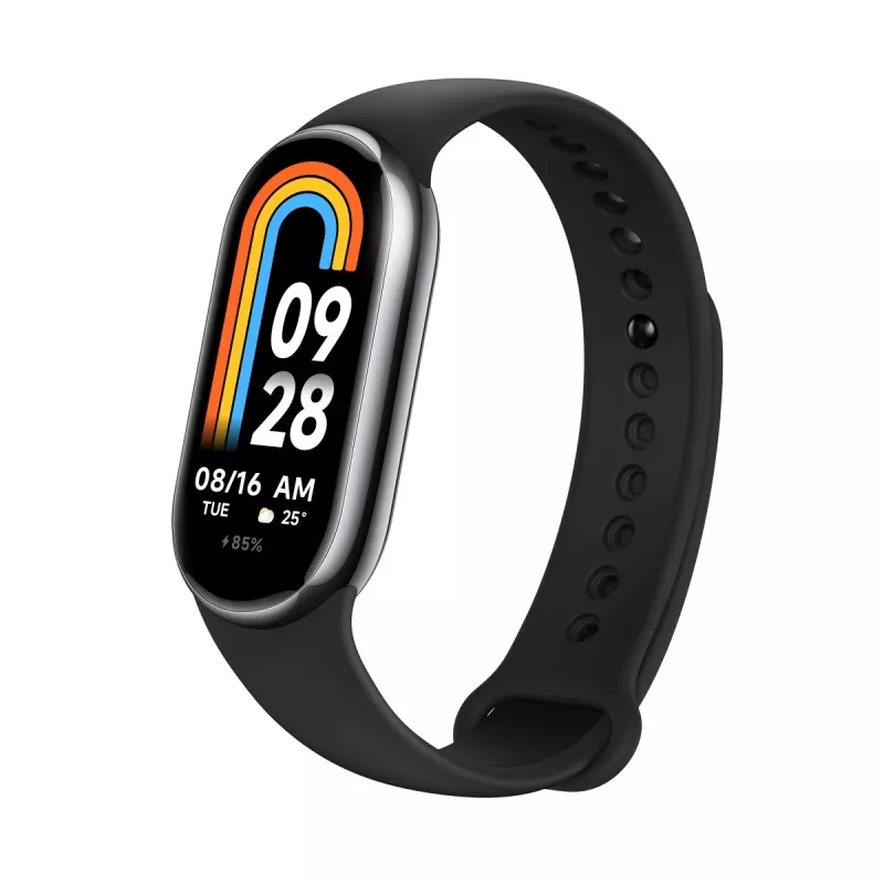 Xiaomi Smart Band 8 Black, Fitness Tracker, Bluetooth 5.1, 190mAh, 1.62, 5 ATM, Accelerometer, PPG Sensor, Gyroscope