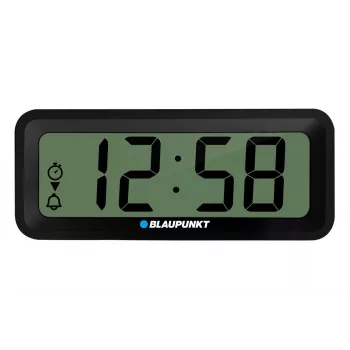 BLAUPUNKT electronic accessory CL04BK — black compact clock with thermometer, wetness indicator, calendar, alarm, snooze, AAA battery