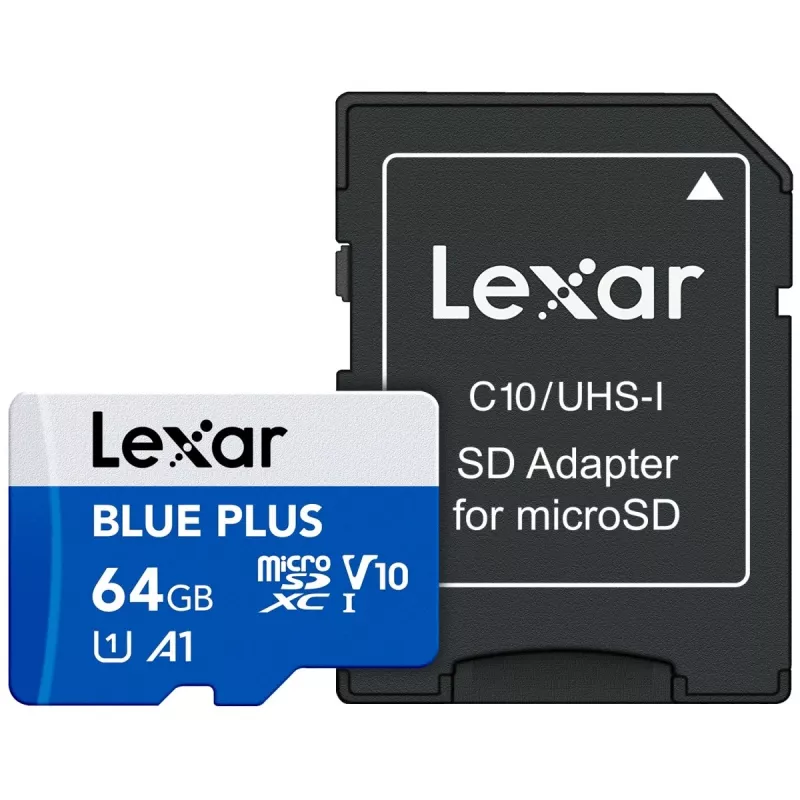 MicroSDXC memory card Lexar BLUE PLUS 64 GB UHS‑I 100 MB/s U1 V10 (blue)