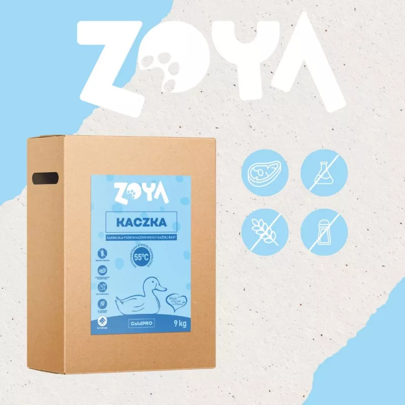 Dry dog food ZOYA ColdPRO Duck 9 kg — adult maintenance, single-protein, 26% protein, 10% fat