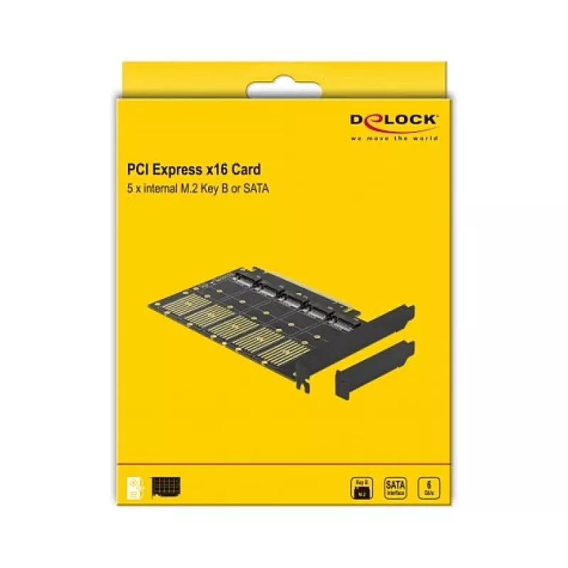 DeLOCK PCI Express x16 Card to 5 x internal M.2 Key B / SATA