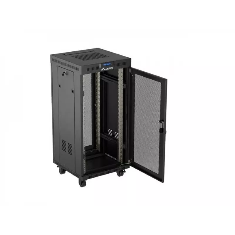 Rack cabinet LANBERG FF01-6624-23BL 24U freestanding 19 inch 600×600 mm IP20 black