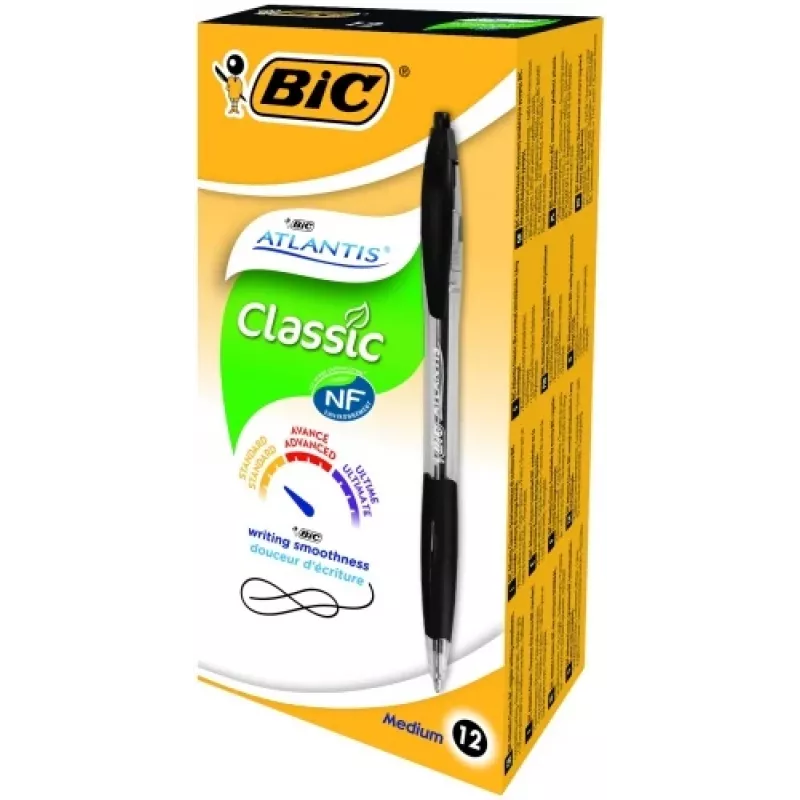 BIC Ballpoint pens ATLANTIS REFRSH 1.0 mm black, Box 12 pcs. 136717