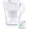 Water filter pitcher BRITA Marella White with 1x ALL-in-1 cartridge and 1x Extra Lime cartridge, 1.0–1.5 L usable capacity