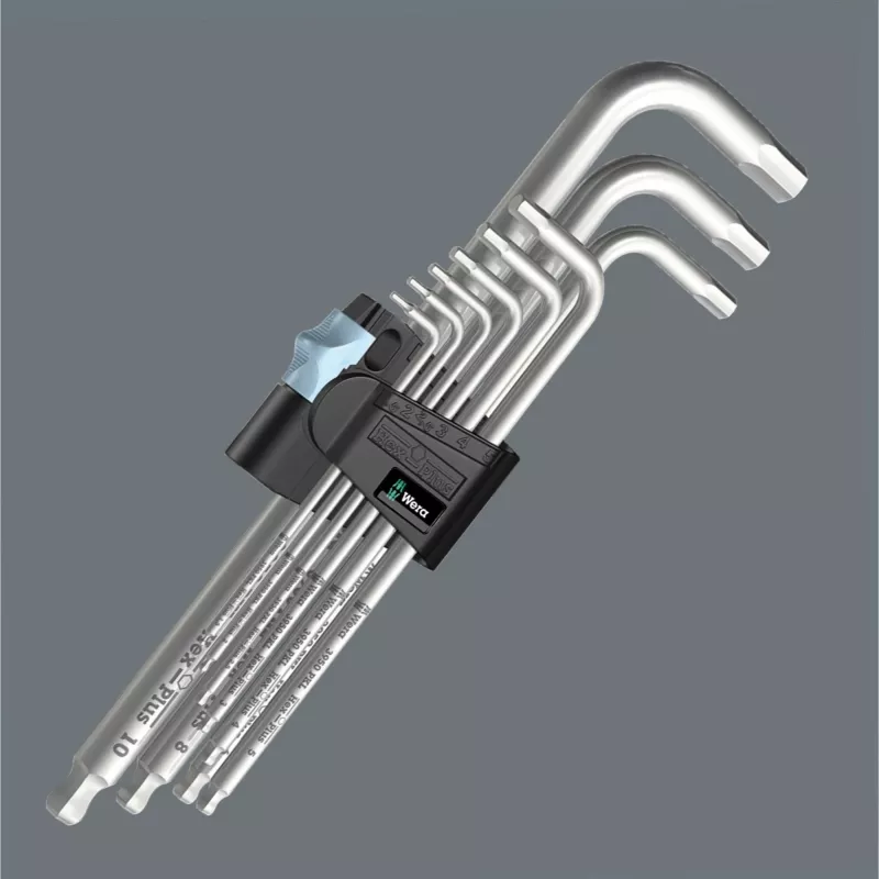Set of hex key wrenches with ball end