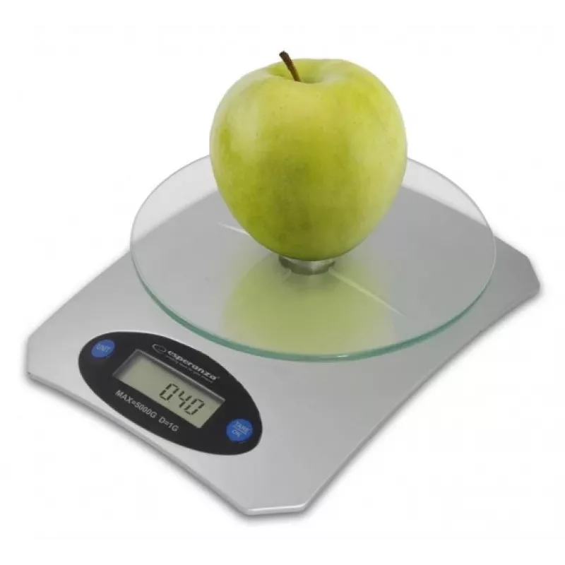 Electronic kitchen scale ESPERANZA Avocado Grey — 5 kg capacity, bamboo platform, g/lb/oz units